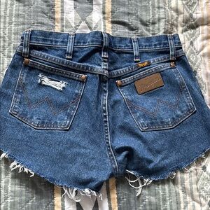 Wrangler Blue Jean Shorts Distressed